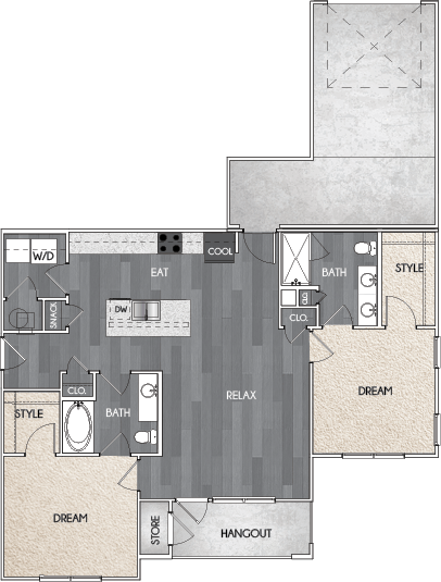 Our B1.1 two bedroom, two bath, and one or two direct access garage floor plan. Argento at Riverwatch Apartments in Augusta, GA. Our B1.1 two bedroom, two bath, and one or two direct access garage floor plan. Argento at Riverwatch Apartments in Augusta, GA.