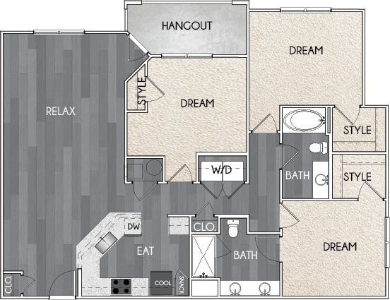 Our C2 three bedroom, two bath floor plan. Argento at Riverwatch Apartments in Augusta, GA. Our C2 three bedroom, two bath floor plan. Argento at Riverwatch Apartments in Augusta, GA.