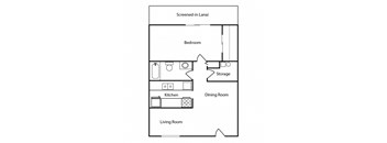 Sailwind Floor Plan 1 bedroom 1 bathroom 820 sq ft