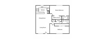 Sandpiper Floor Plan 2 bedroom 2 bathroom 1000 sq ft