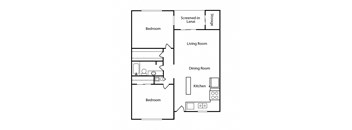 Sundancer Floor Plan 2 bedroom 1 bathroom 1050 sq ft