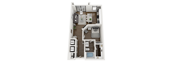this is a 3d floor plan of a 1 bedroom apartment at the biltmore apartments