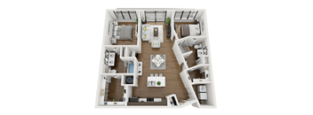 this is a 3d floor plan of a 1 bedroom apartment at the biltmore apartments
