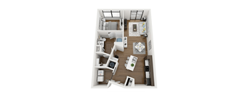 a floor plan of a 1 bedroom apartment at the crossings at white marsh apartments in white marsh