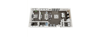 this is a 3d floor plan of a 1 bedroom apartment at the biltmore apartments