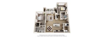 B2 w/ Nook - 2 Bed 2 Bath 1211 sq ft