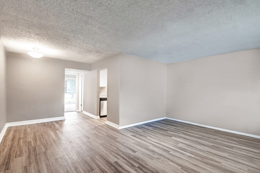 Living Room, Dining Area, and Kitchen
