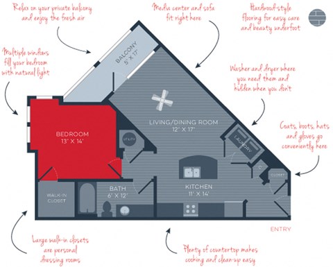 A2 Venus 1 Bed 1 Bath The Moderne at Providence Apartments in Huntsville, AL