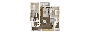 A detailed floor plan of a house showing the layout of the rooms.