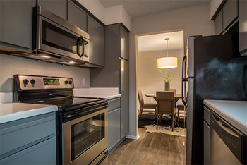 Our Kitchen with a built-in microwave Property Image