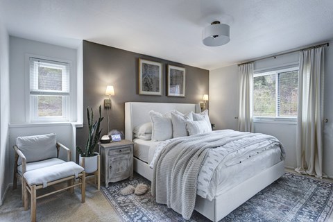 Spacious apartment bedroom with natural light at Timber Ridge Apartments in Wyoming, MI