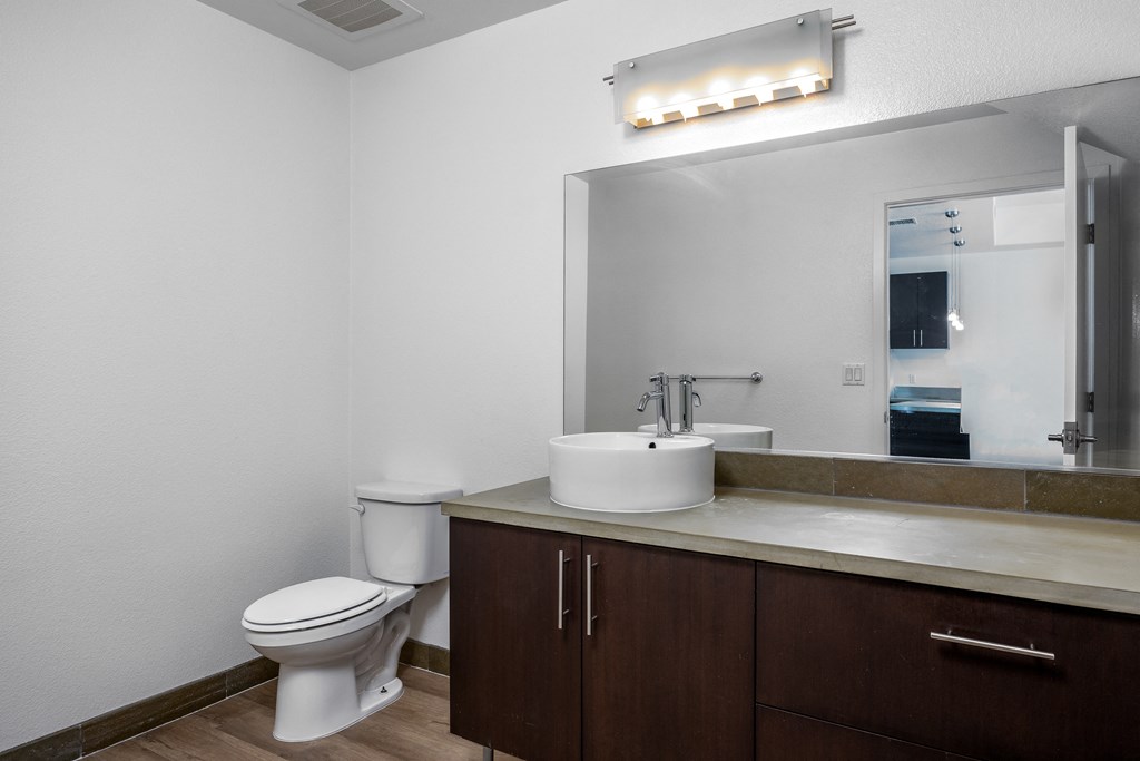 a bathroom with a toilet and a sink and a mirror