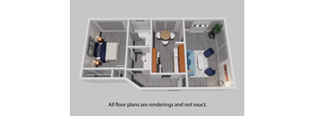 a floor plan of a one bedroom apartment with a bathroom and a balcony