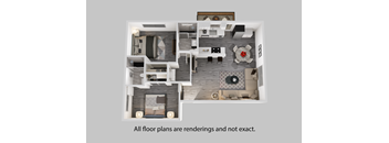 a floor plan of a home with a bedroom and a living room