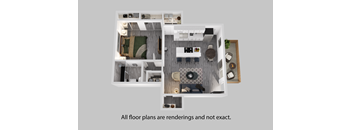 a floor plan of a 1 bedroom apartment