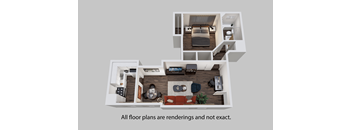 the residences at city center 1 bedroom floor plan
