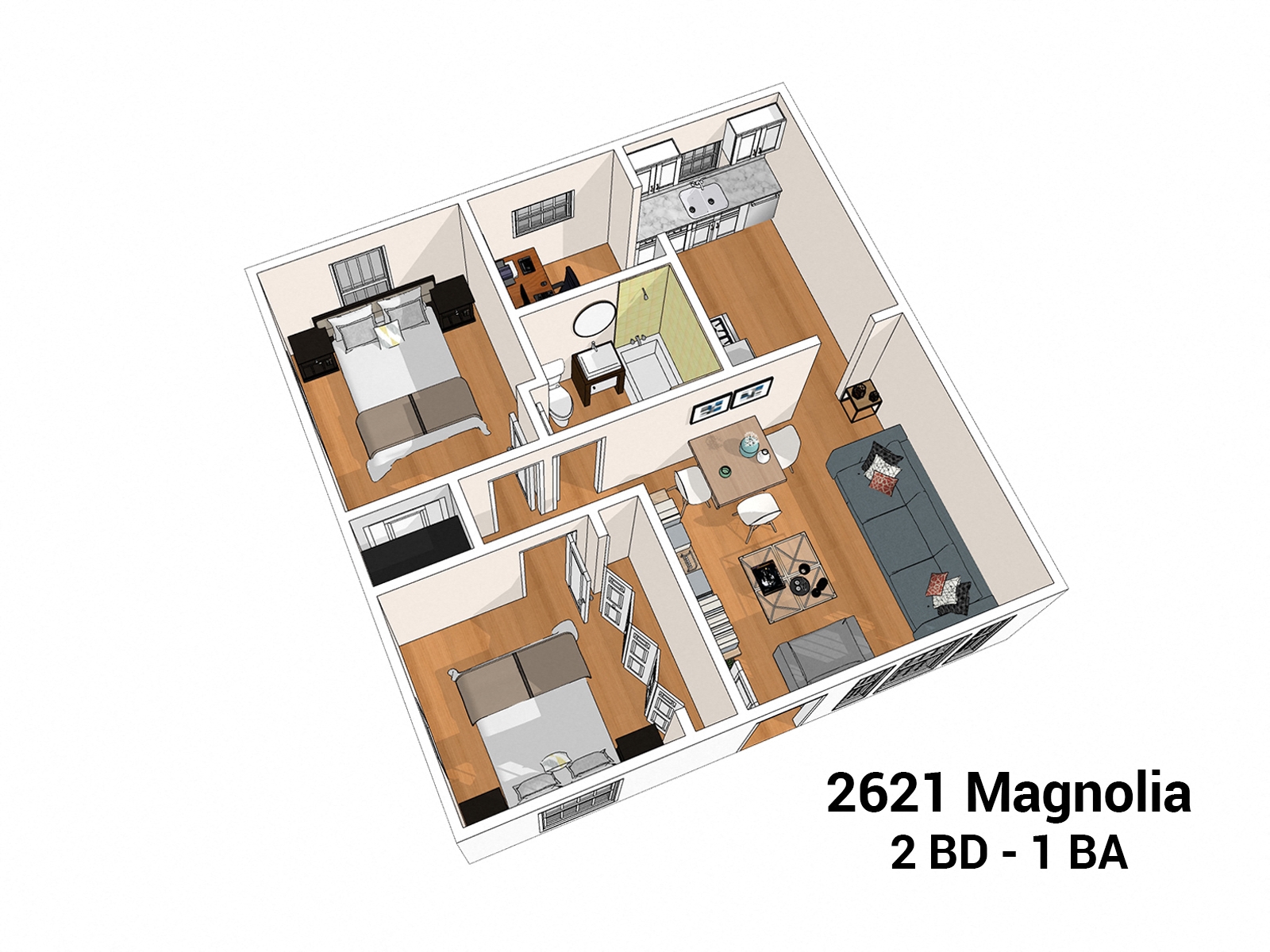 a floor plan of a house with bedrooms and a bathroom