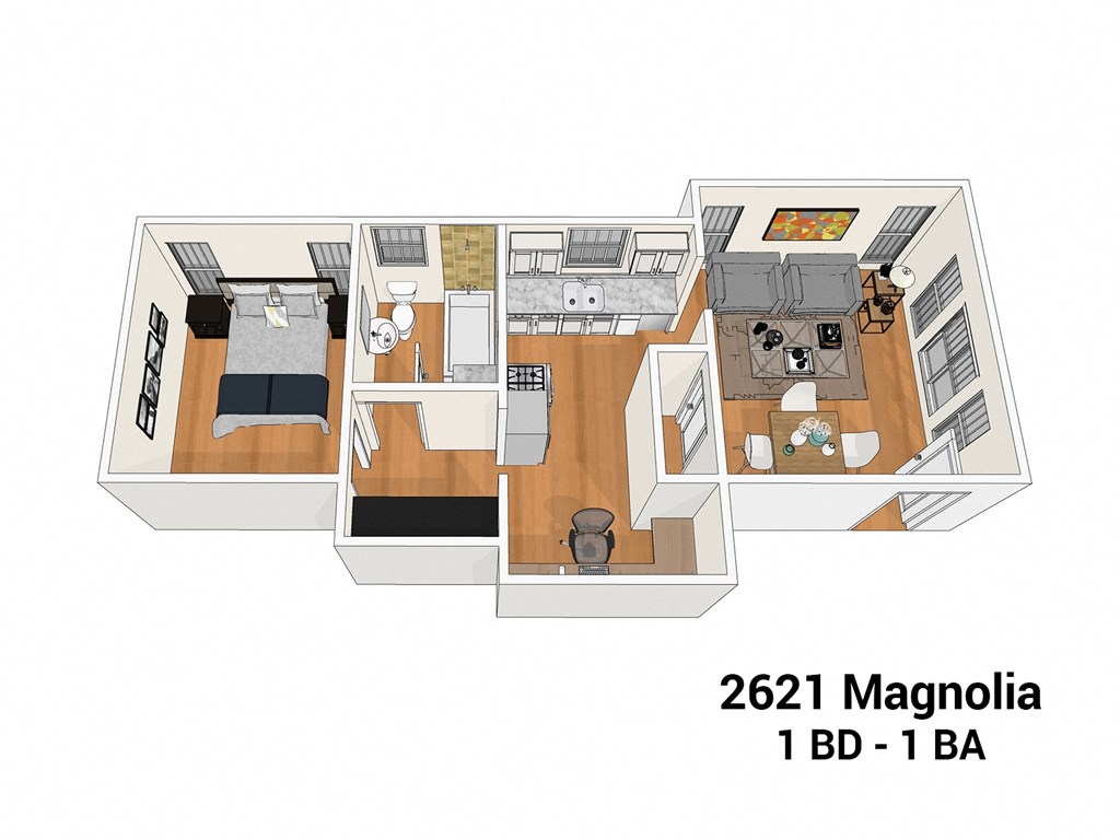 a floor plan of a house with a bedroom and a living room