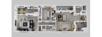 a floor plan of a house with a bedroom and a living room