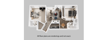 the residences at city center 1 bedroom floor plan