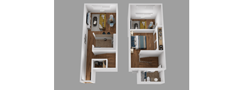 a rendering of the interior of a 3d floor plan of a house