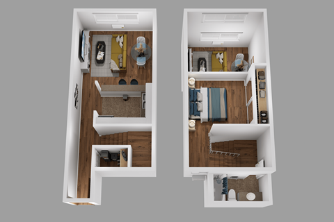 a rendering of the interior of a 3d floor plan of a house