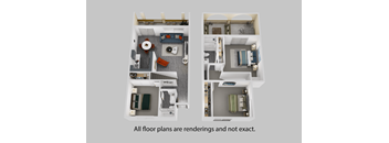 a floor plan is shown with two views of the floor plans of different apartments