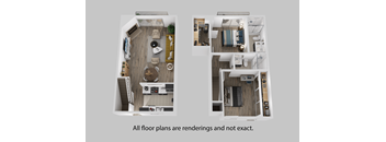 a floor plan is shown with descriptions of all floor plans are redesigned and not exact