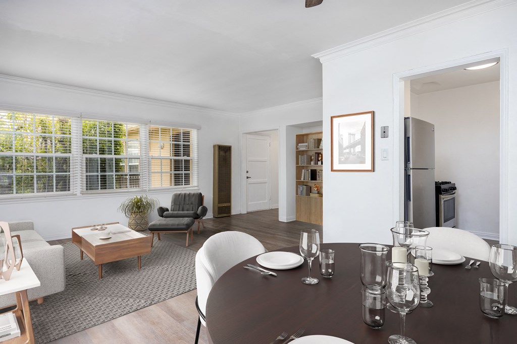 a view of the living room from the dining room
