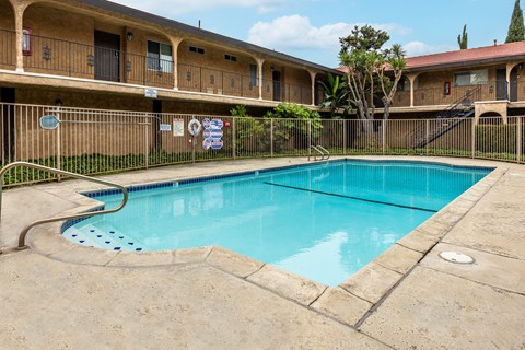 the swimming pool at our apartments