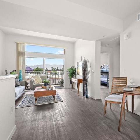 a living room in Summit on Woodman apartments