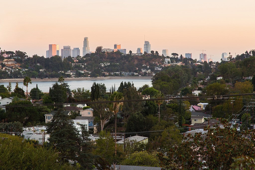 the city with the river in the foreground
