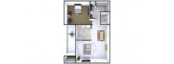 1 Bedroom 1 Bath Floor Plan