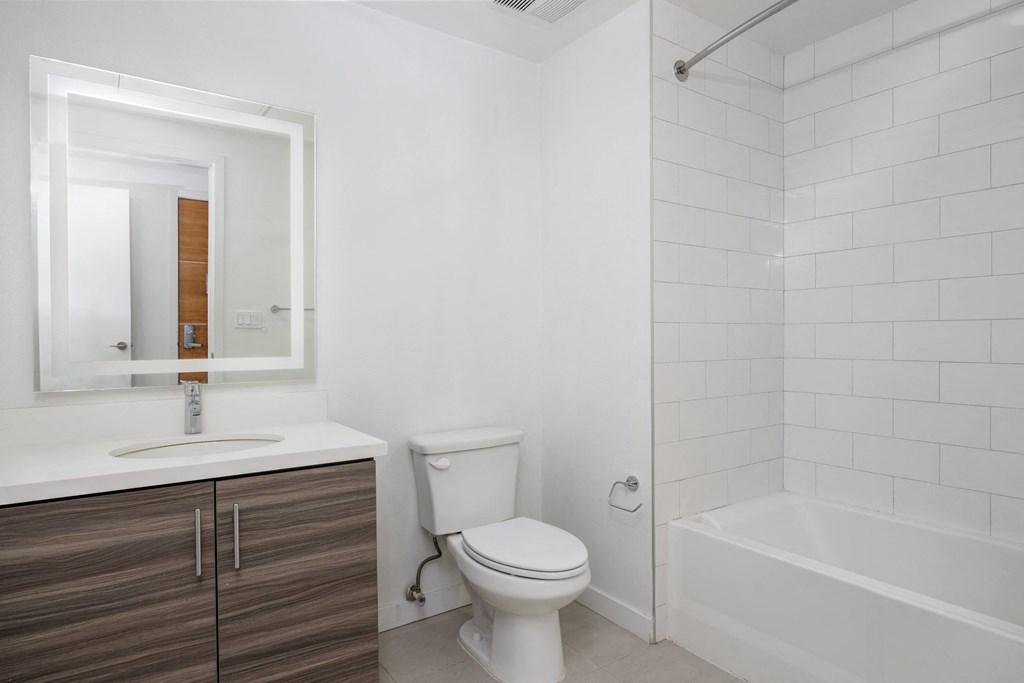 a bathroom with a toilet and a tub and a sink
