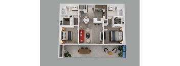 bedroom floor plan an open concept living room and kitchen with a fireplace