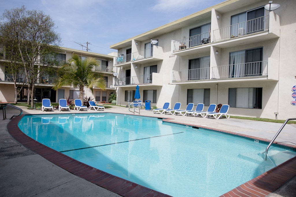 a large swimming pool