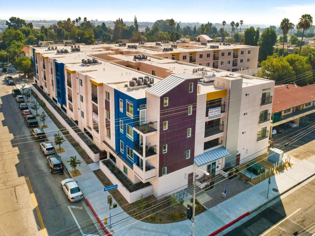 an aerial view of an apartment for rent in Van Nuys