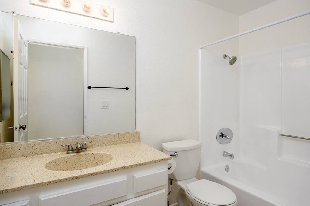 a bathroom with a sink and a toilet and a shower