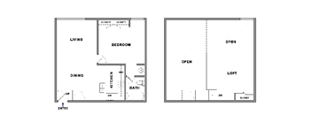 a schematic diagram of two floor plans of a building