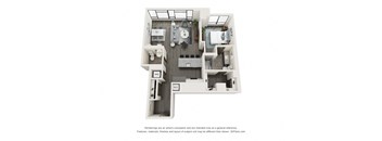 A11 one bedroom two bath floorplan