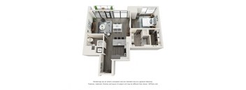 A12b one bedroom one bath floorplan