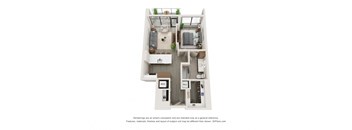 A2 one bedroom one bath floorplan