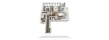 A6 one bedroom one bath floorplan