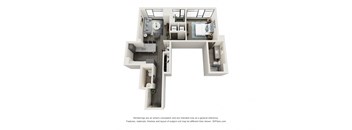 A7 one bedroom two bath floorplan