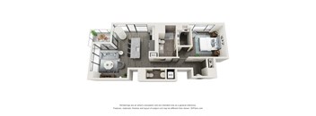 A9 one bedroom one bath floorplan