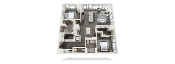 B1d two bedroom three bath floorplan