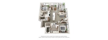 B2 two bedroom three bath floorplan