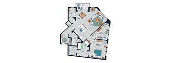 Society at Laurens 2 Bedroom B19 Floor Plan