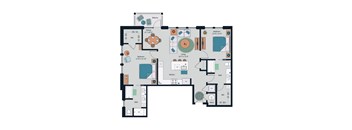 Society at Laurens 2 Bedroom B7 Floor Plan