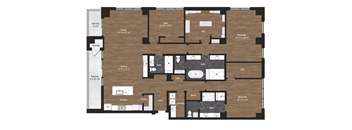 Deco Penthouse 4 floorplan 2 bedroom 2.5 bathrooms 2686 square feet